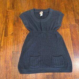 Y2K Mudd Stylish Heather Gray Knit Sweater Dress
